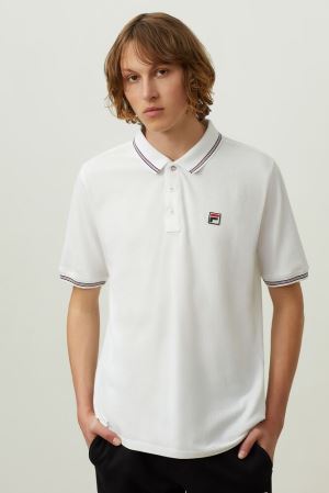 FILA Matcho 3 Polos White,Mens Clothing | CA.LBZUNF493